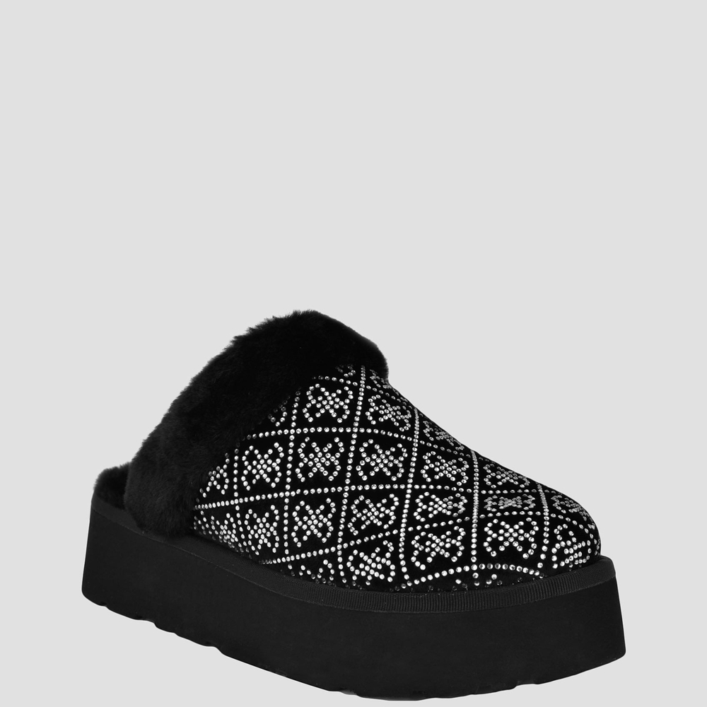 Guess Black and White Patterned Mules. LIKE NEW